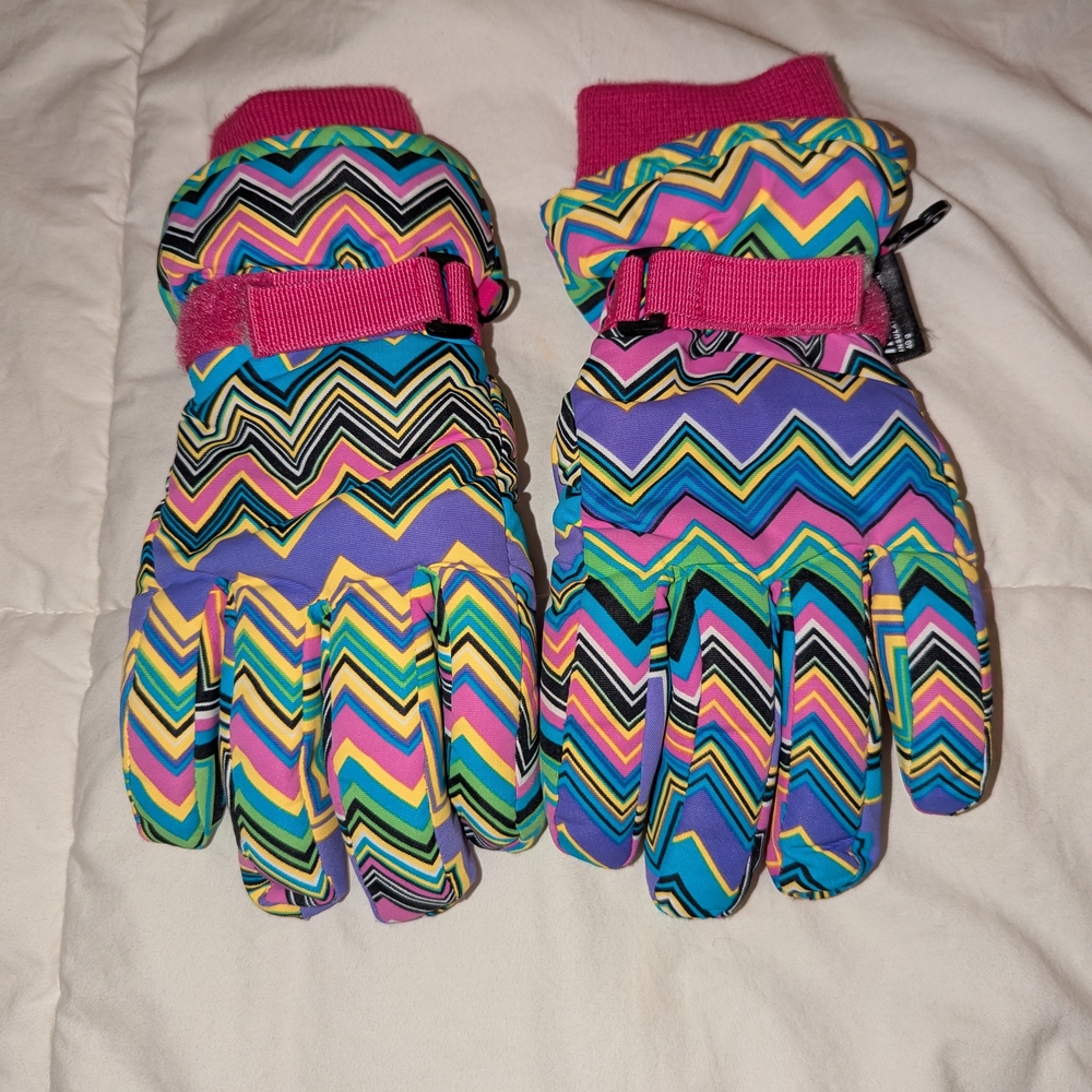 3M Thinsulate Multicolor Zigzag Kids Gloves